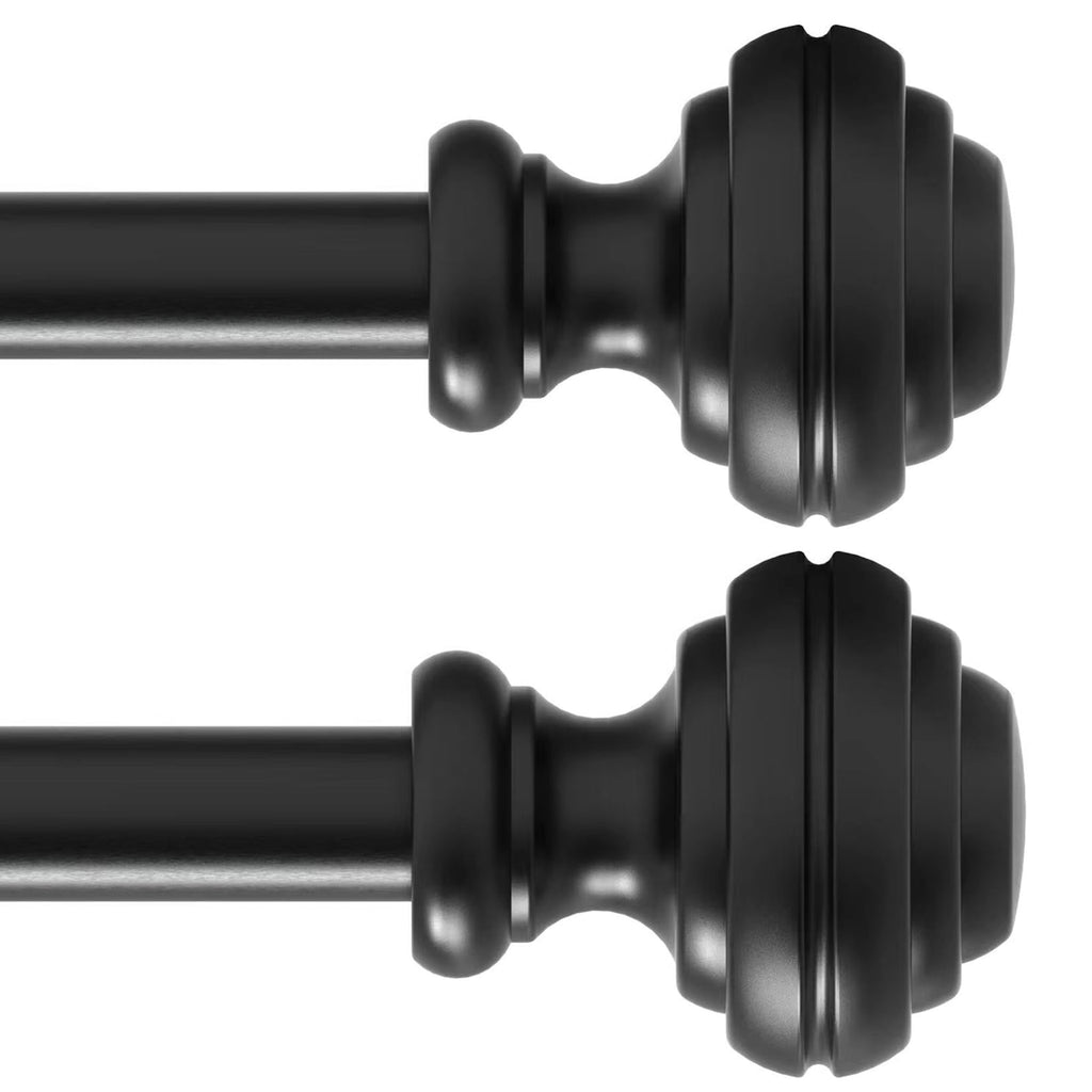 Curtain Rods for Windows 48-84 inch,3/4 inch Heavy Duty Adjustable Decorative Curtain Rod with Modern Finials,Window Rods for Bedroom, Living Room,Patio and Kitchen