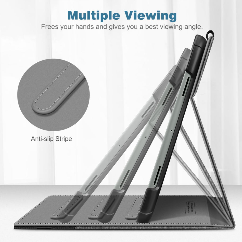 Fintie Case for Google Pixel Tablet 11 Inch 2023 Release, Multi-Angle Viewing Protective Stand Cover with Pocket & Pencil Holder Compatible with Charging Speaker Dock, Gray