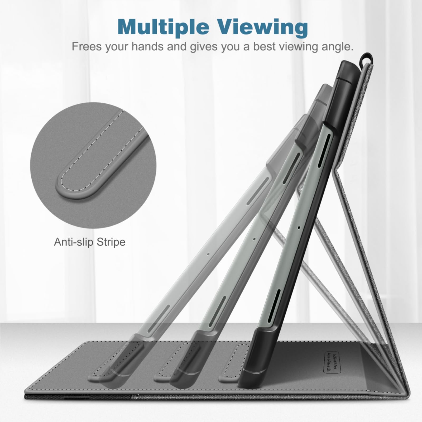 Fintie Case for Google Pixel Tablet 11 Inch 2023 Release, Multi-Angle Viewing Protective Stand Cover with Pocket & Pencil Holder Compatible with Charging Speaker Dock, Gray