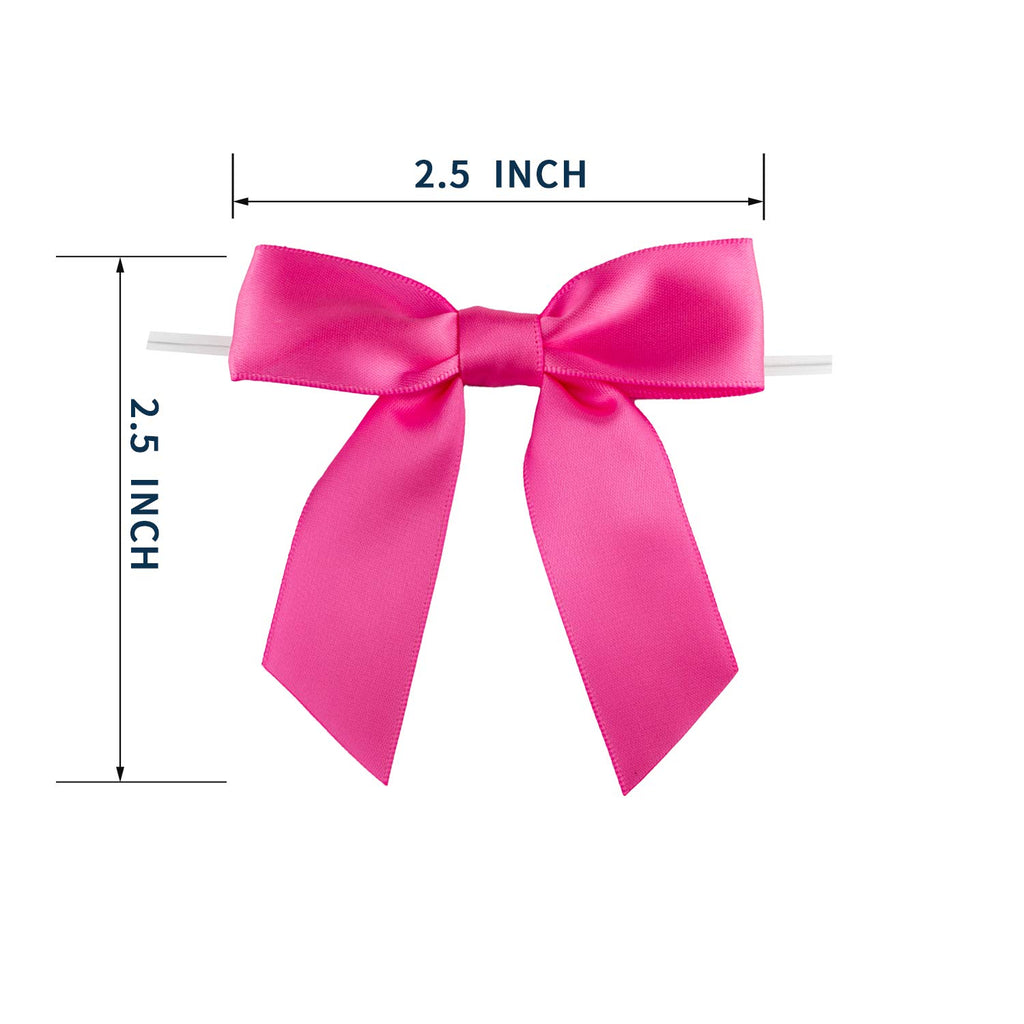 7Rainbows 50pcs Boutique 1.5" Black Satin Ribbon Mini Bows for Craft Sewing Scrapbooking Wedding and Gift Wrapping
