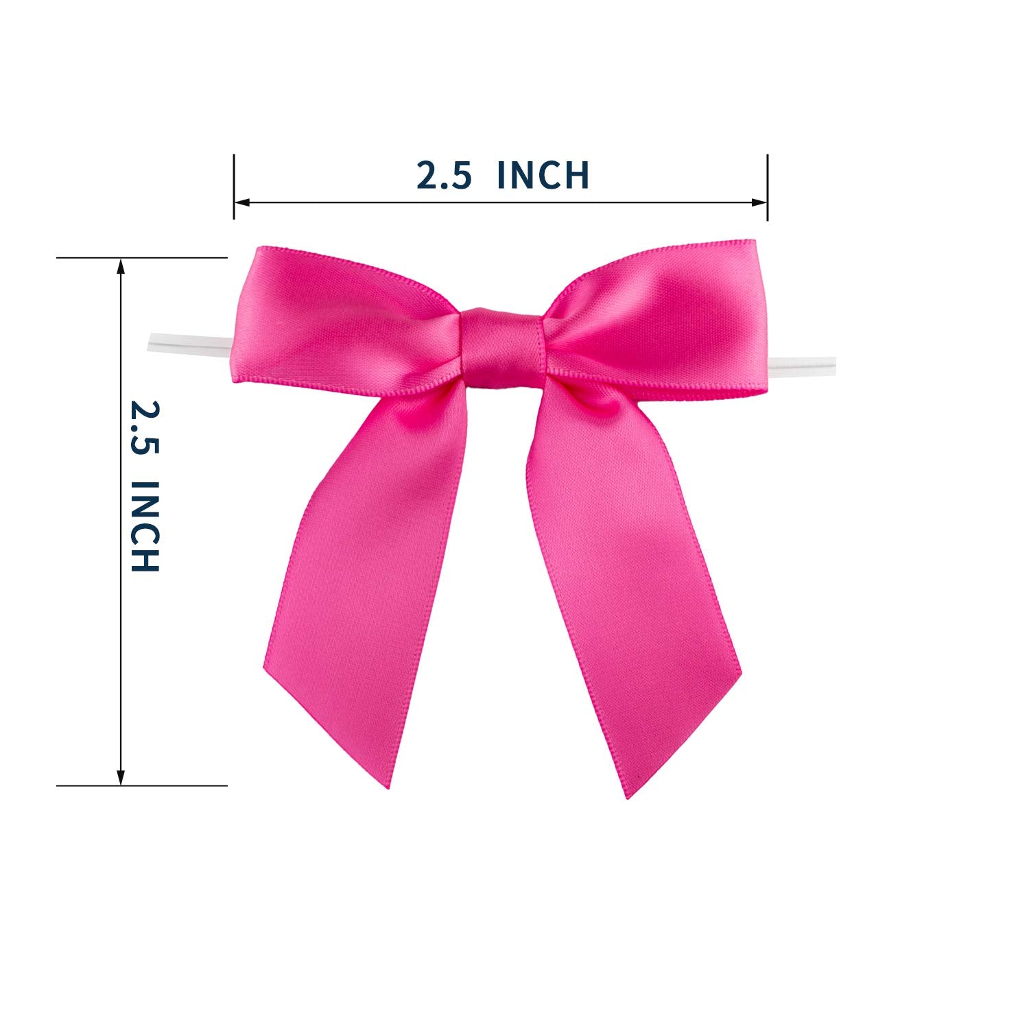 7Rainbows 50pcs Boutique 1.5" Black Satin Ribbon Mini Bows for Craft Sewing Scrapbooking Wedding and Gift Wrapping