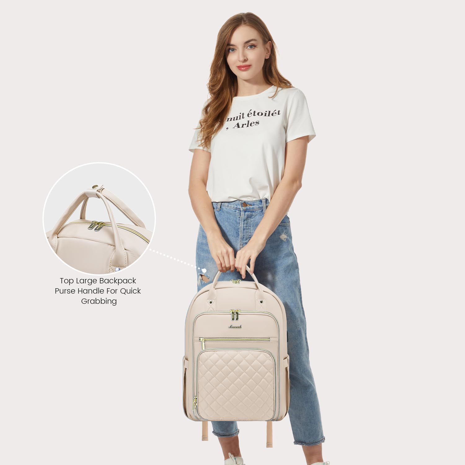 LOVEVOOK Laptop Backpack for Women, Water Resistant Travel Work Backpacks Purse College Business Teacher Nurse Computer bag with USB Charging Port