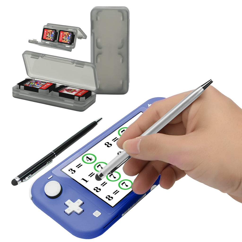 Switch Lite Accessories Bundle, Kit with Carrying Case,TPU Case Cover with Screen Protector,Charging Dock,Playstand, Game Card Case, USB Cable, Stylus,Thumb Grip Caps for Nintendo Switch Lite (Black)