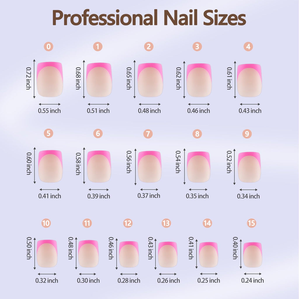 Misssix XBASICTIPS French Tip Press On Nails, 300Pcs French Gel Nail Tips Long Square, Soft Gel Pre-shaped No Need to File 3 in 1 Tips, Fake Nails for Nail Art DIY Extension Designs 15 Sizes