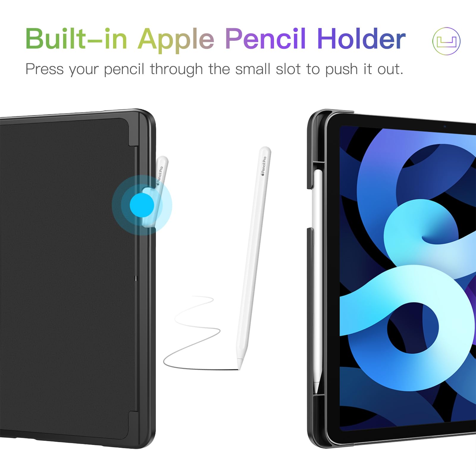 Fintie Case for iPad Air 11-inch M4/M3/M2 (2026/2025/2024), iPad Air 5th/4th Generation (2022/2020) 10.9 Inch, Multi-Angle Viewing Protective Cover with Pencil Holder & Pocket, Black