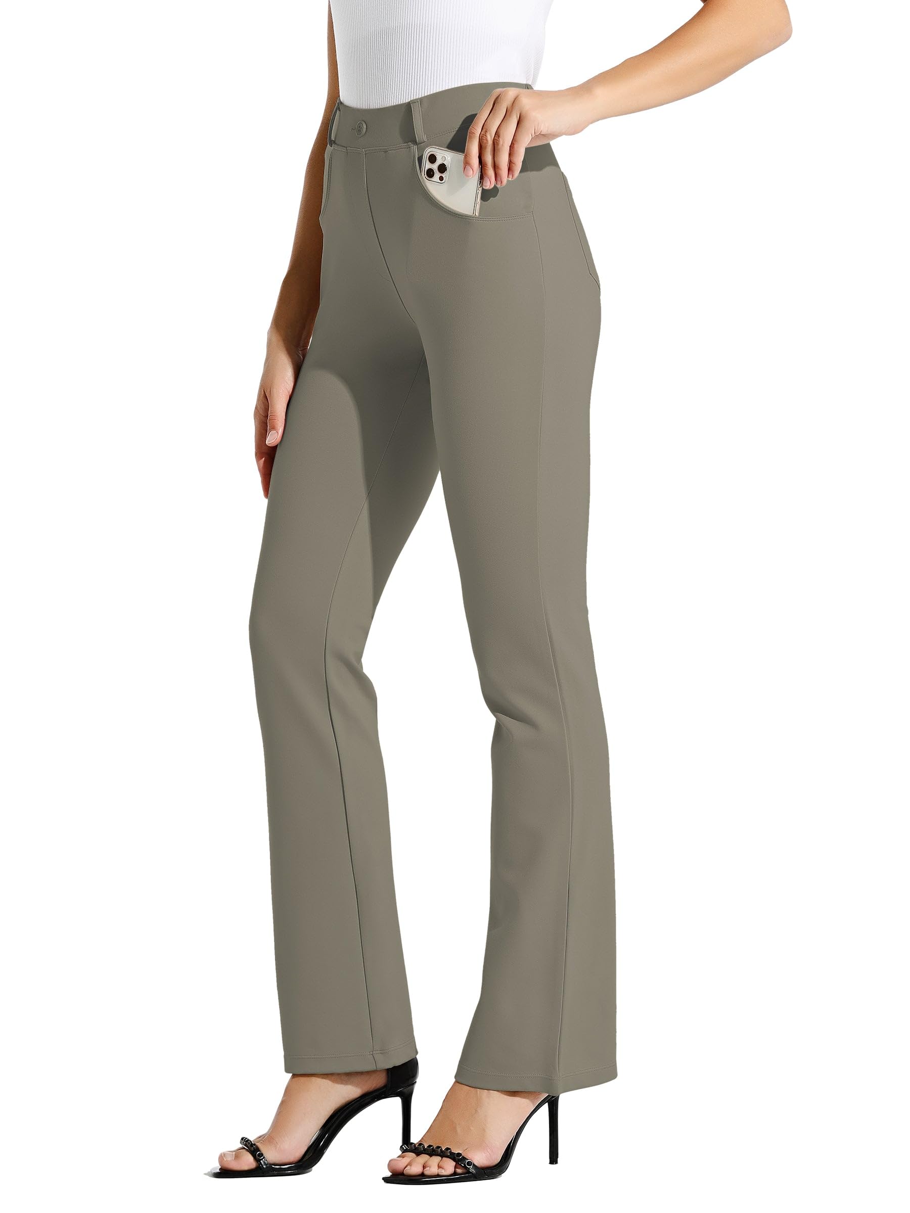 Willit Women's Yoga Dress Pants Bootcut Stretch Work Slacks Office Pants 4 Pockets 28"/29"/30"/31"/33"