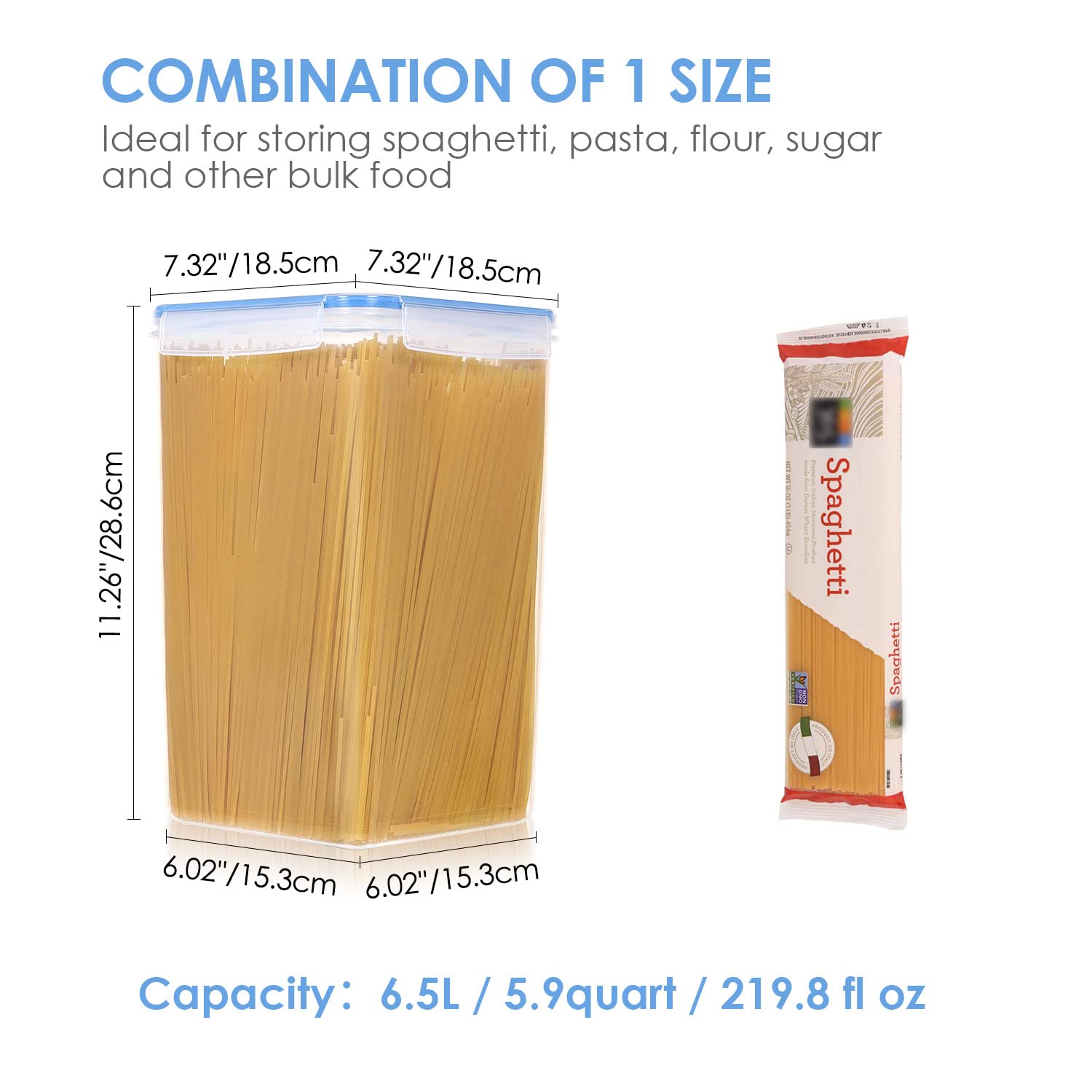 Vtopmart Food Storage Containers 2.5L / 84.5oz, 4 Pieces BPA Free Plastic Airtight Canister for Flour, Sugar, Baking Supplies, with 4 Measuring Cups and 24 Labels, Black