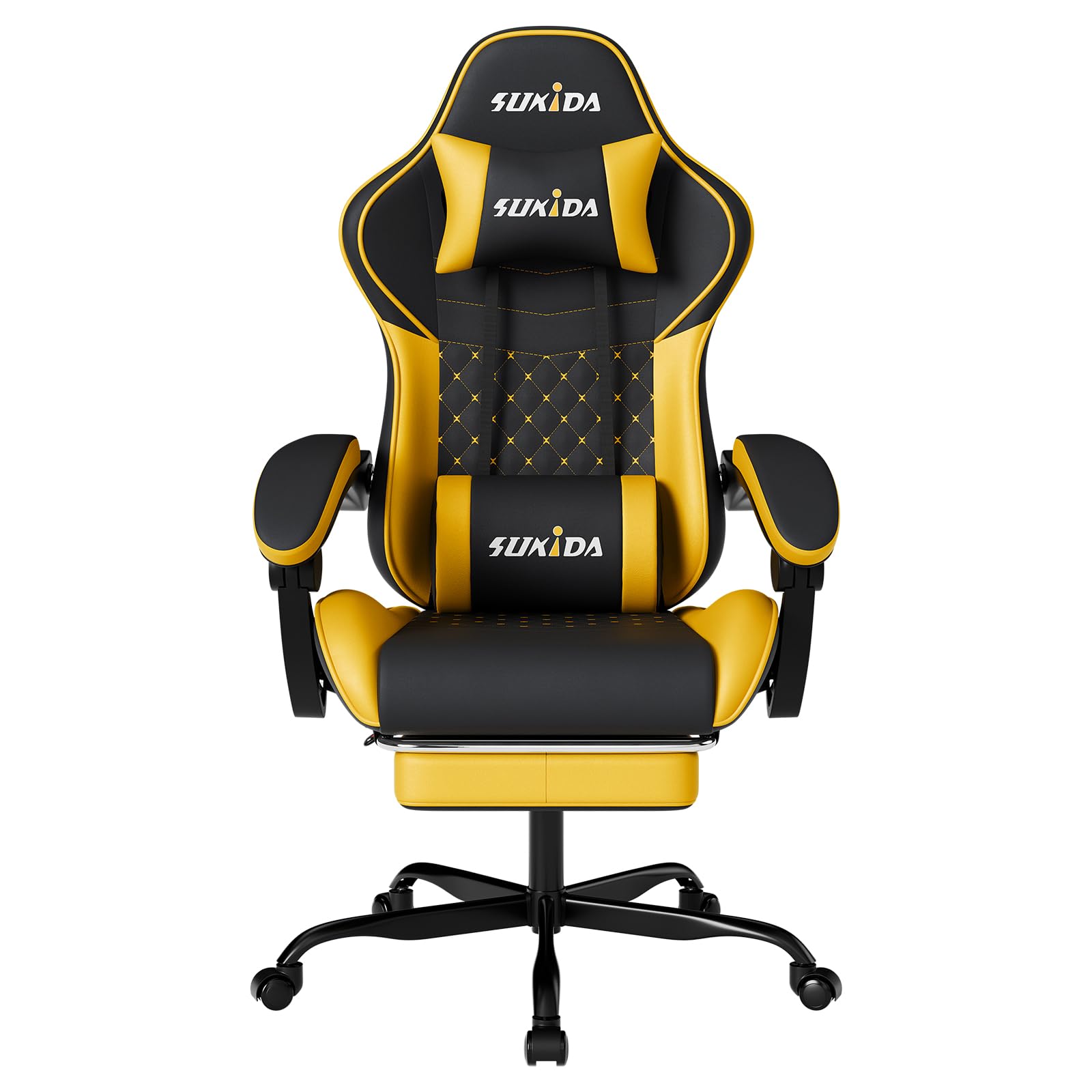 Ergonomic Video Gamer Chairs Gaming Computer Chair Gamer Chairs for Adults Massage Lumbar Support Swivel Height Adjustable Headrest Backrest