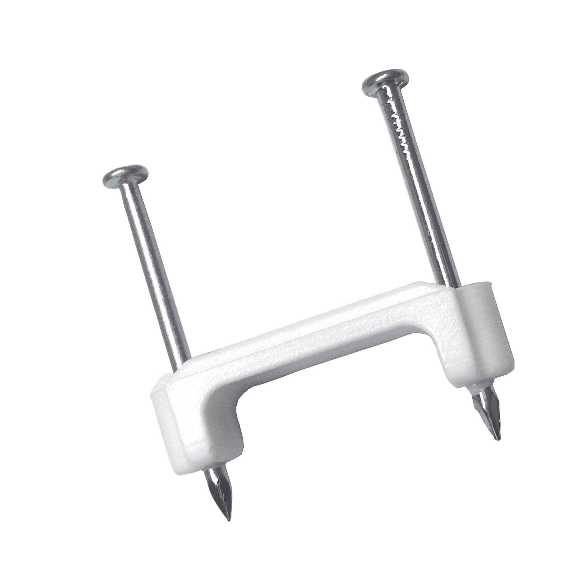 Gardner Bender PS-150Z Plastic Staple, ½ Inch., Secures Romex, UF & (NM) Non-Metalic Cable, Polyethylene - UV Resistant, Splinter Free, Application: 14/2, 12/2, 10/2 (NM) Non-Metalic Cable, 100 Pk., White