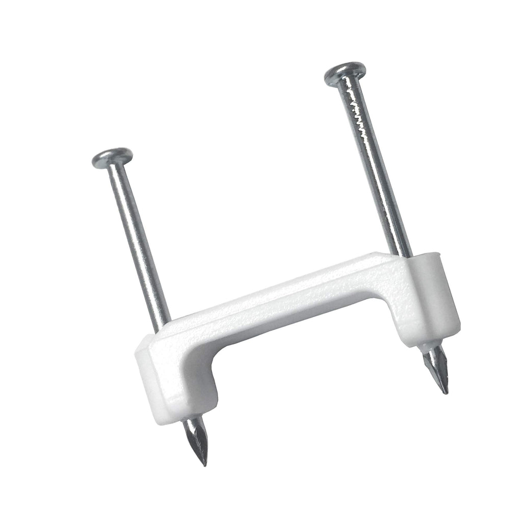 Gardner Bender PS-150Z Plastic Staple, ½ Inch., Secures Romex, UF & (NM) Non-Metalic Cable, Polyethylene - UV Resistant, Splinter Free, Application: 14/2, 12/2, 10/2 (NM) Non-Metalic Cable, 100 Pk., White