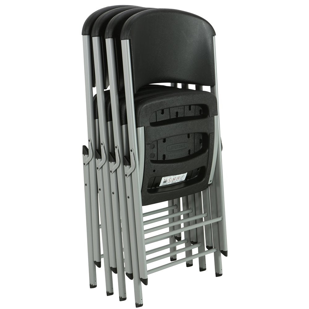LIFETIME 42803 Commercial Grade Folding Chairs, 4 Pack, Almond