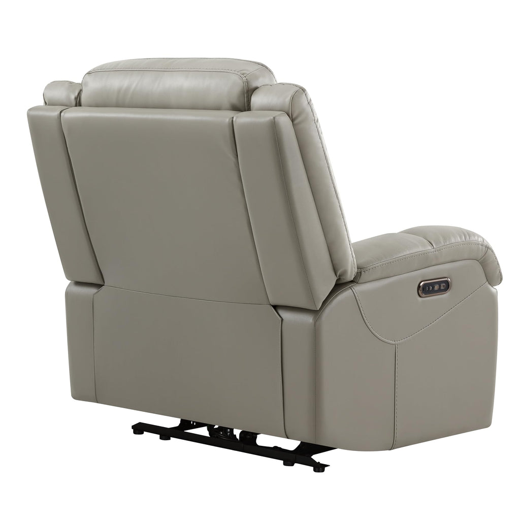 Watson & Whitely Genuine Leather Power Recliner Chairs for Adults, Wall Hugger RV Recliner with Power Headrest & Charging Ports, Electric Recliner Sofa Chair for Living Room, Black