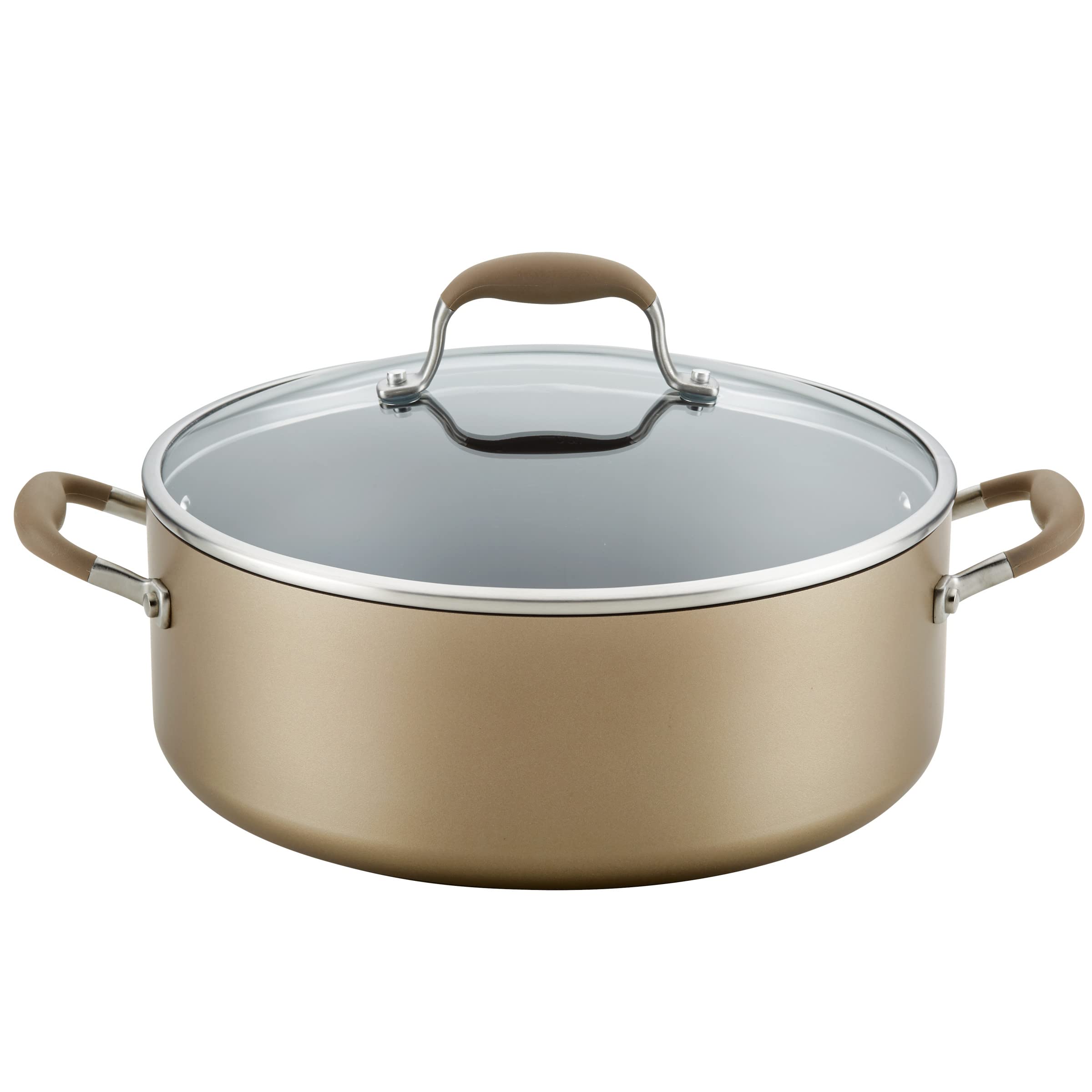 Anolon Advanced Home Hard Anodized Nonstick Sauce Pan/Saucepan with Straining and Lid, 2 Quart (2 Qt Straining Saucepan, Indigo)