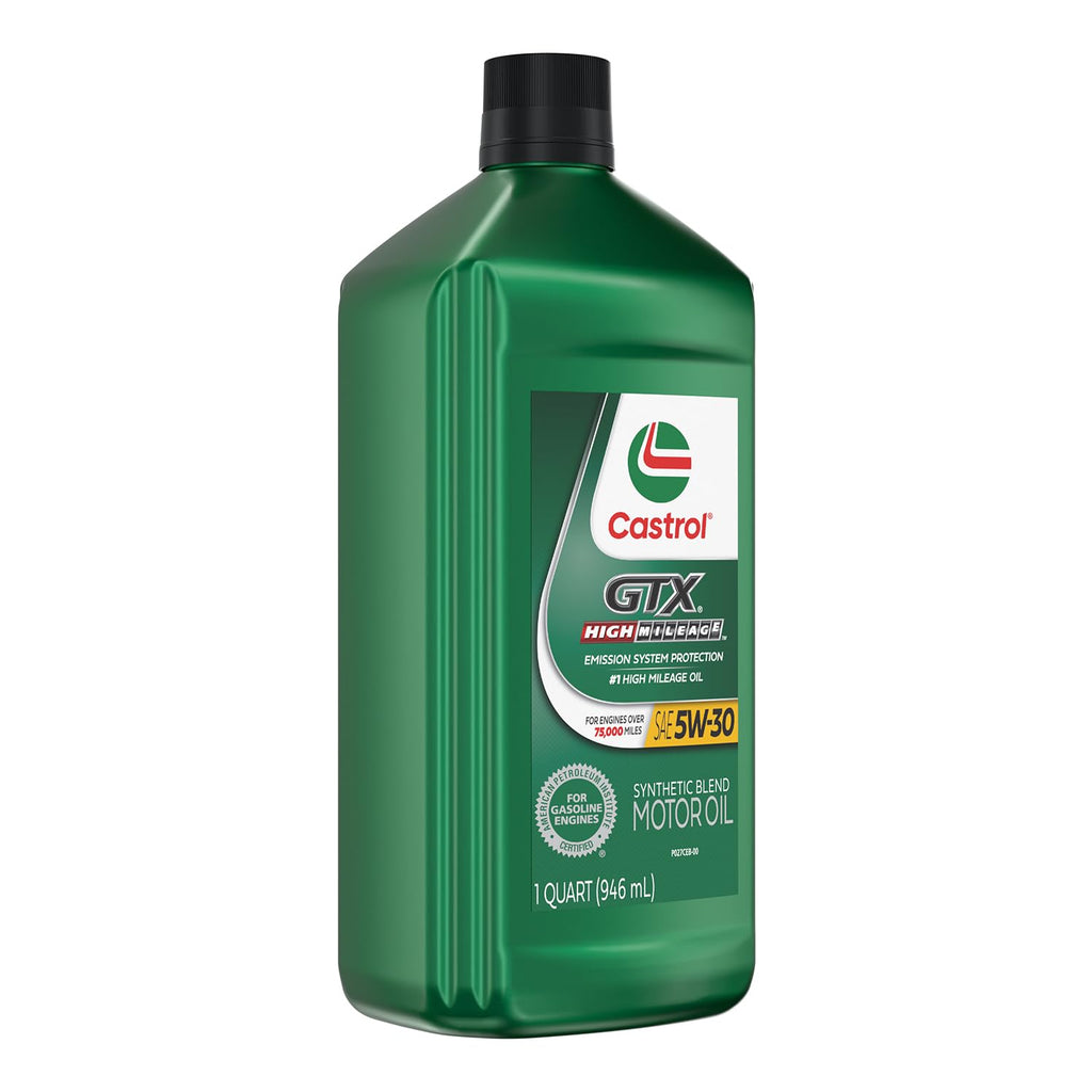 Castrol GTX High Mileage 5W-30 Synthetic Blend Motor Oil, 1 Quart, Pack of 6