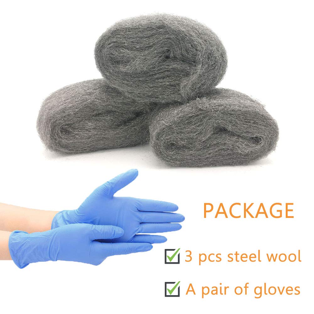 Steel Wool Mice Control, 2 Pack 3" x10 Ft Hole Filler, Gap Blocker, Barrier, Protect Against Animals in Holes, Siding, Pipeline, Vents for Garden, House, Garage