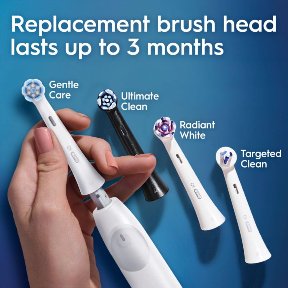 Oral-B Rechargeable Electric Toothbrush, iO2 Starter Kit, 3 Cleaning Modes, Automatic Pressure Sensor to Protect Gums, 2 Brush Heads, Forest Green