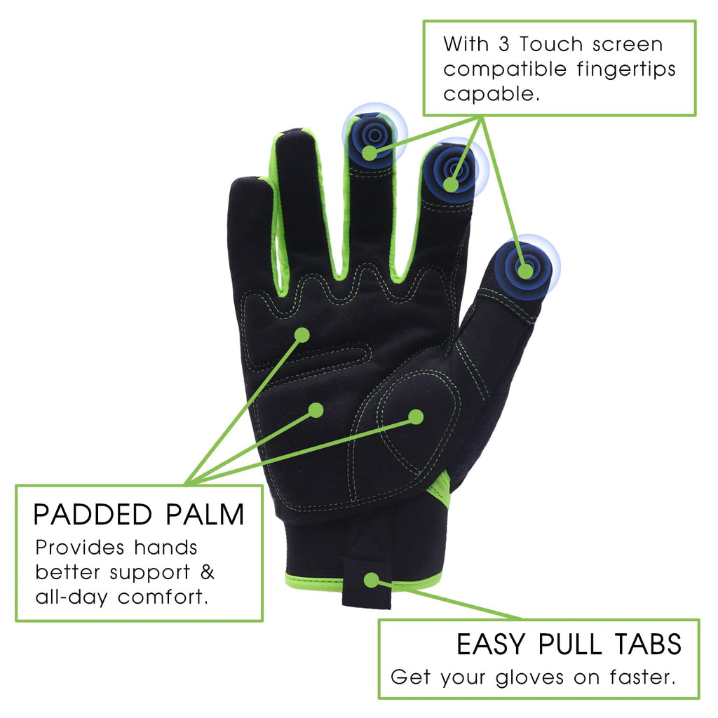 AIGEVTURE Safety Work Gloves Mens & Women, Light Duty Mechanic Gloves Touch Screen, Gardening Work Gloves with Grip,High Dexterity