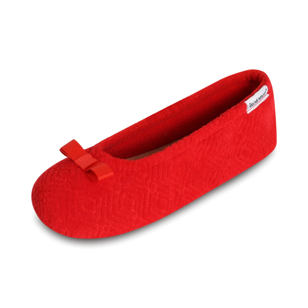 isotoner Women's Diamond Microterry Ballerina Slippers