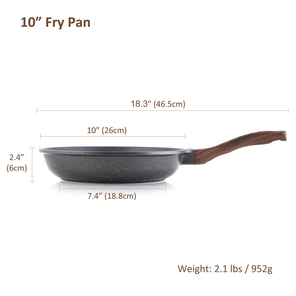 SENSARTE Nonstick Ceramic Frying Pan 8-Inch, Healthy Non Toxic Skillet, Induction Compatible Omelet Pan with Heat Resistant Handle, PFAS-Free, Cream White
