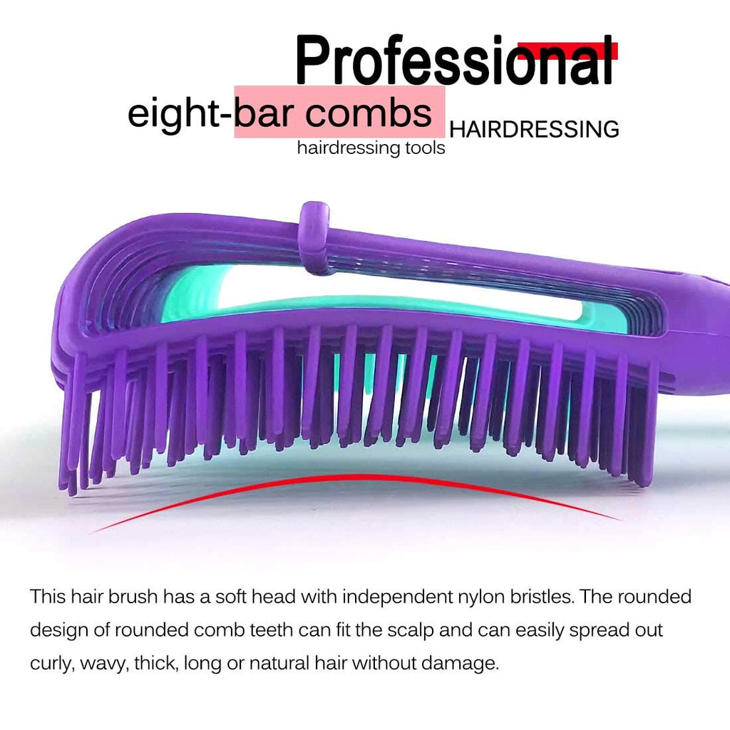 Detangling Brush for Afro America/African Hair Textured 3a to 4c Kinky Wavy/Curly/Coily/Wet/Dry/Oil/Thick/Long, Knots Detangler Scalp Massage Comb Hair Detangler for Women (1 pc, Purple)
