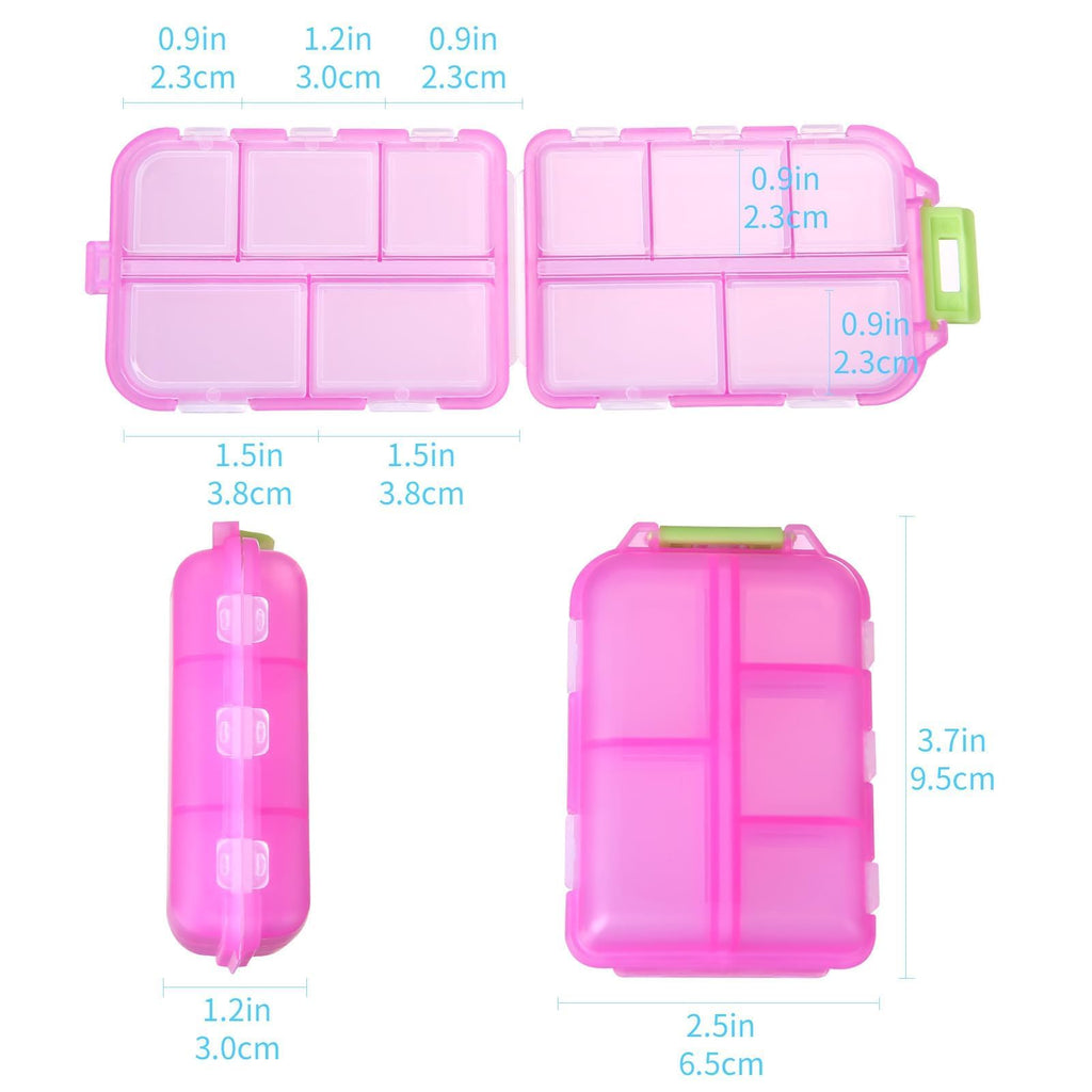1Pack Travel Pill Organizer - 10 Compartments Pill Case, Compact and Portable Pill Box, Perfect for On-The-Go Storage, Pill Holder for Purse Blue