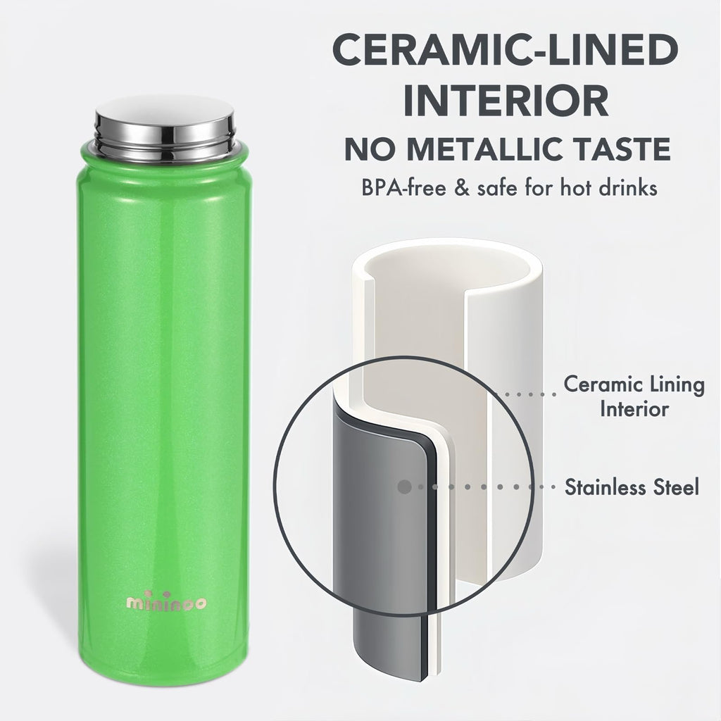 mininoo 24 oz Insulated Water Bottle with Straw Lid, Stainless Steel Double Wall Vacuum, Leak Proof, BPA Free, Keep Cold for 24H & Hot for 12H-2 pack(Black)