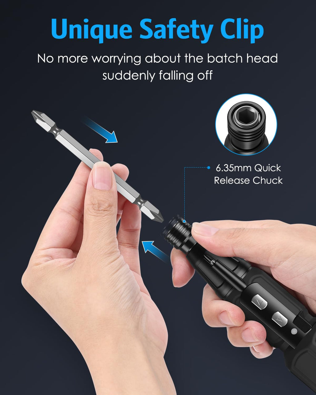 AMIR Cordless Power Screwdriver, Rechargeable Electric Screwdriver Sets, Portable Automatic Home Repair Tool Kit, Motorized Screwdriver with USB Cable and LED Lights