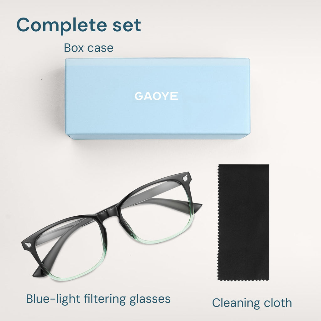 Gaoye Transparent, Clear Blue Light Glasses for Computer & Gaming - Anti UV Ray Lenses, Scratch-Resistant & Comfort Fit