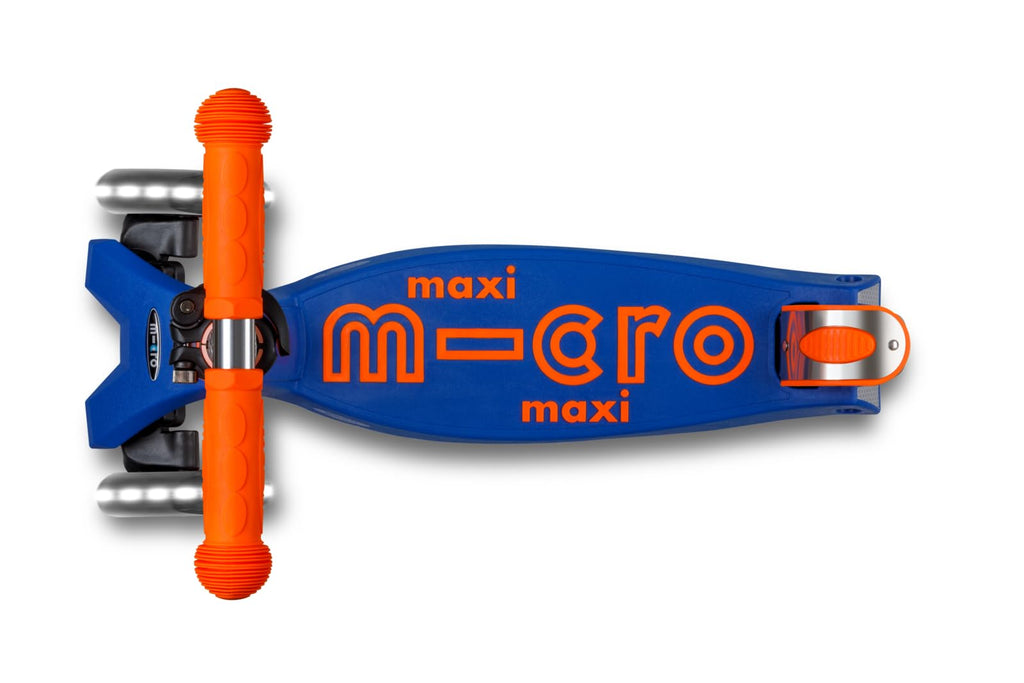 Micro Kickboard | Maxi Foldable LED Kids Scooter for Ages 5-12 | Children up to 110 lbs | 3 Wheel Lean-to-Steer Design | Adjustable T Bar | Smooth Ride, Motion Activated PU LED Wheels | Swiss Design