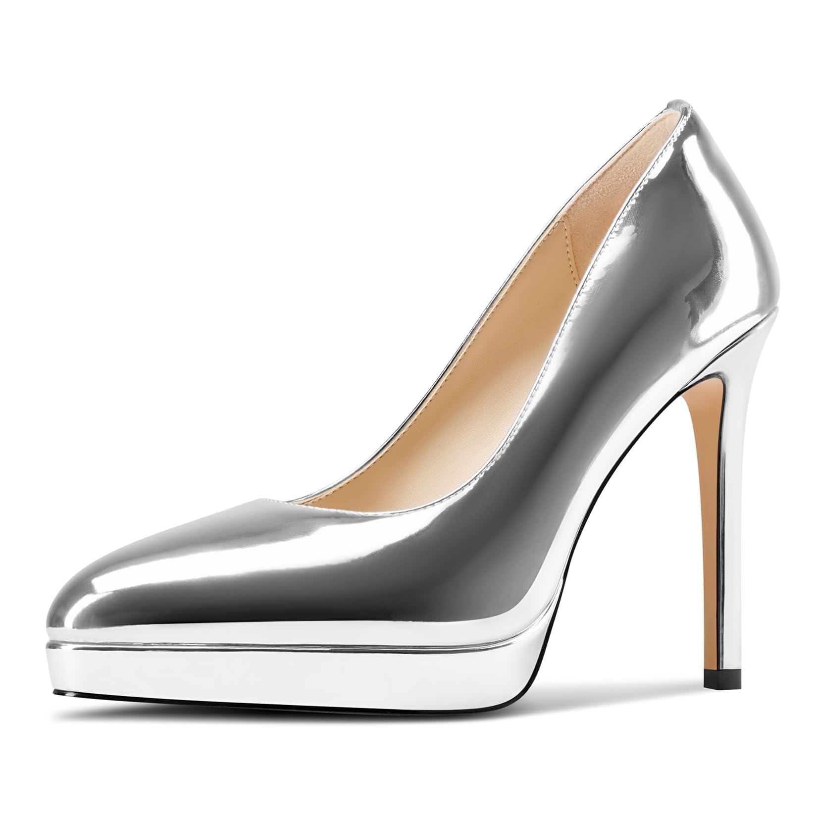 Castamere Womens High Heels Platform Pumps Slip-on Stilettos 12CM Heel Office Dress Shoes