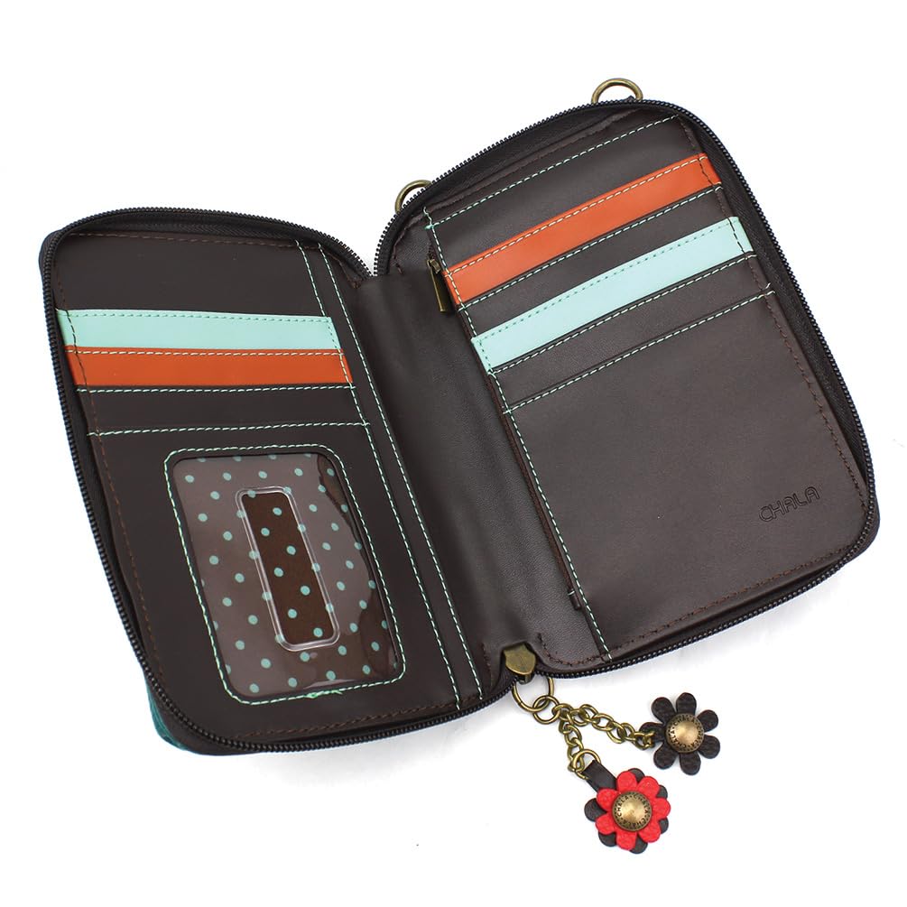 CHALA Wallet Crossbody Cell Phone Purse - Women Faux Leather Multicolor Handbag with Adjustable Strap