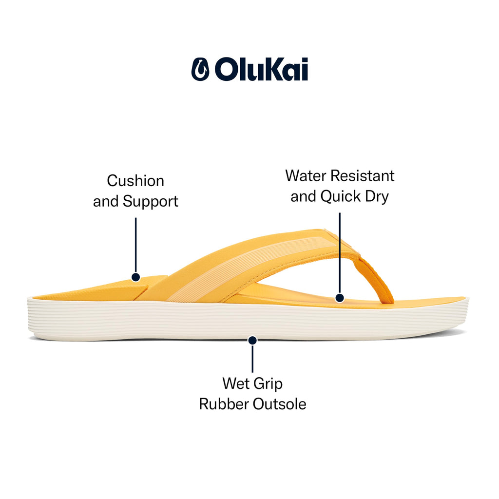 OluKai Leeward Men's Beach Sandals, Quick-Dry Flip Flop Slides, Water Friendly Versatility & Wet Grip Traction, Comfort Fit & Arch Support