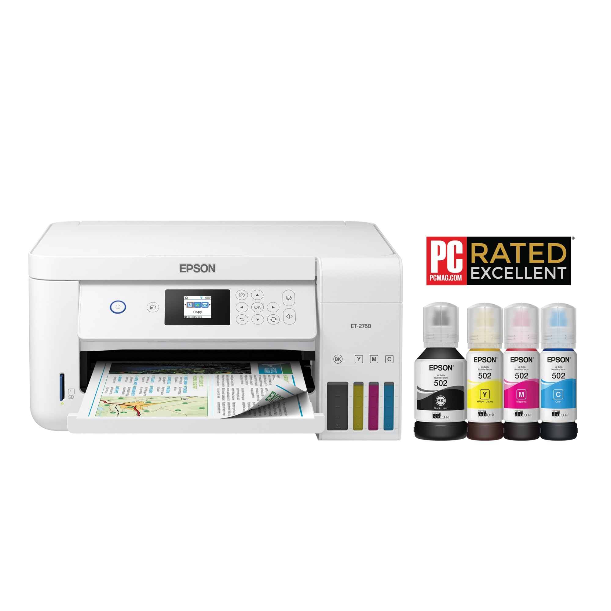 Epson EcoTank ET-2760 Wireless Color All-in-One Cartridge-Free Supertank Printer with Scanner and Copier