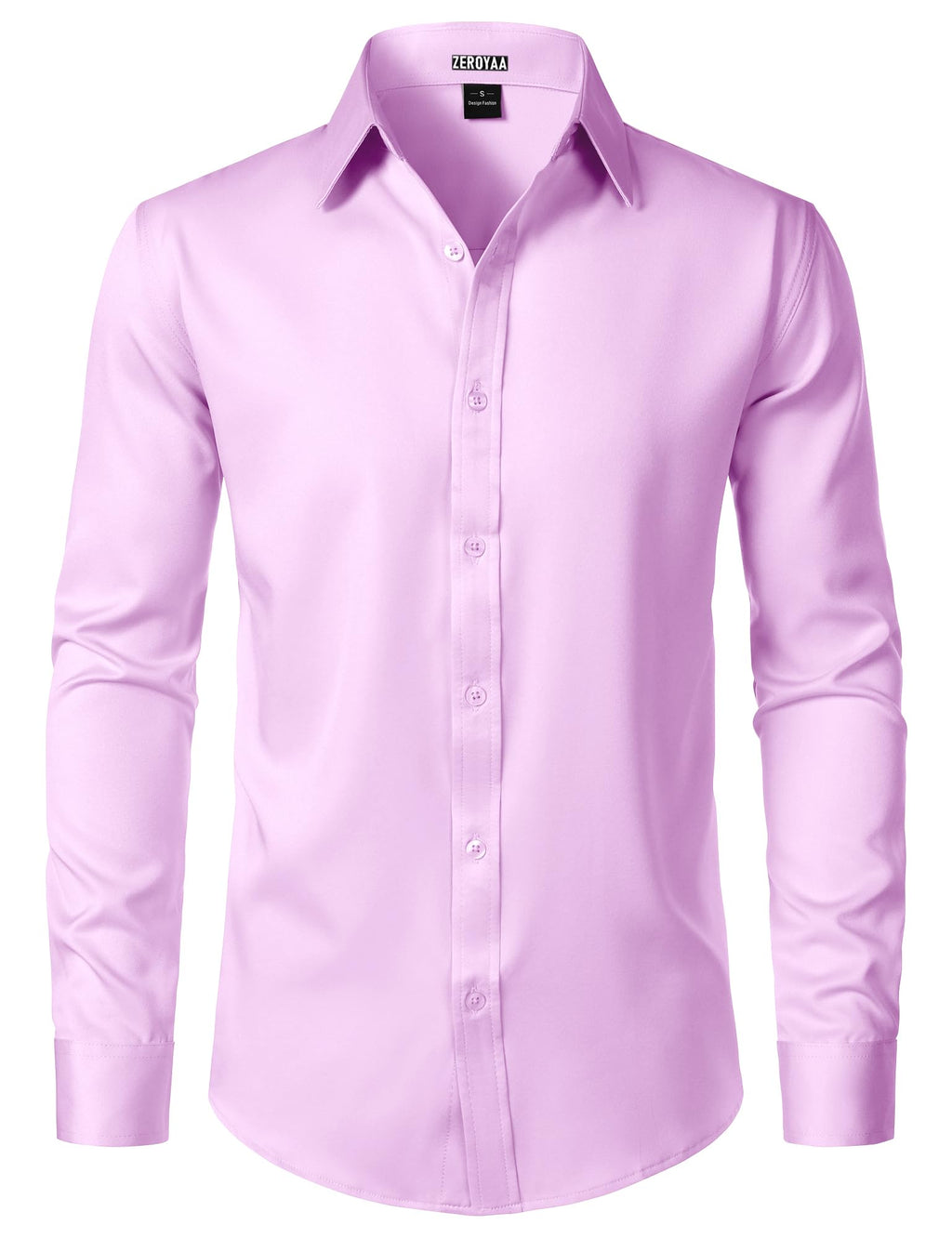 ZEROYAA Men's Wrinkle Free Long Sleeve Dress Shirt Business Casual Modern Slim Fit Button Down Shirts for Wedding and Office