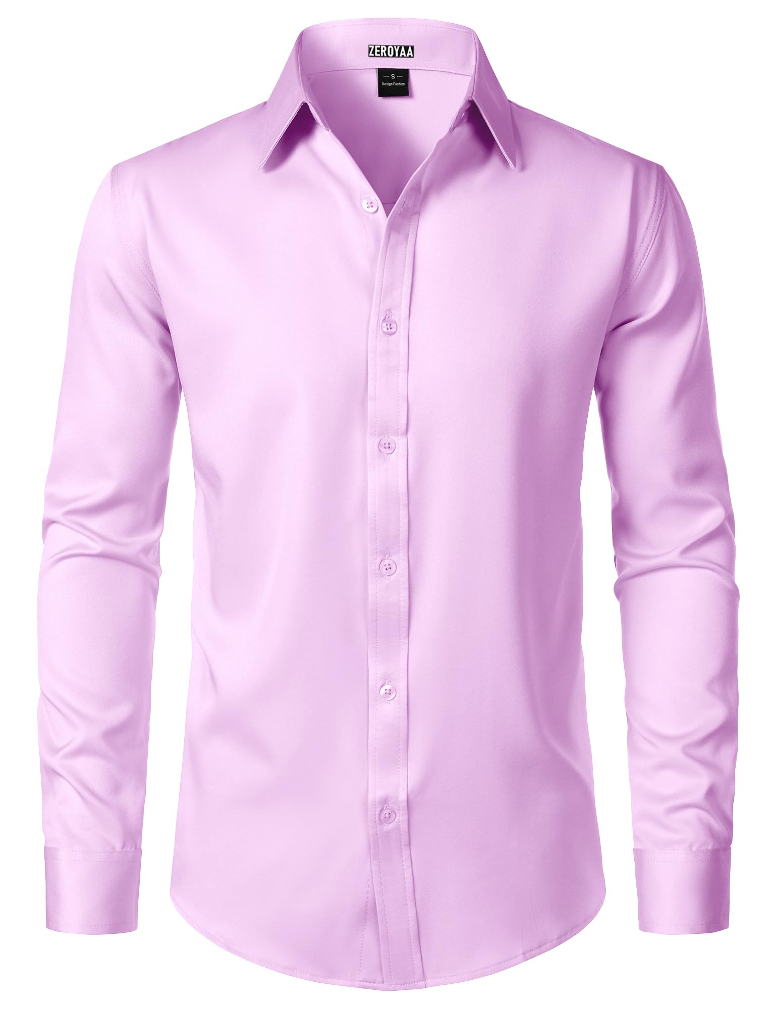 ZEROYAA Men's Wrinkle Free Long Sleeve Dress Shirt Business Casual Modern Slim Fit Button Down Shirts for Wedding and Office