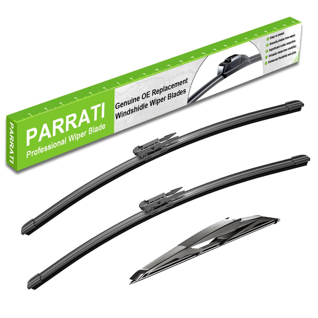 PARRATI® Windshield Wipers for Jeep Wrangler 2007-2017/Wrangler JK 2008-2018,15"+15" Front and 13" Rear,OEM Replacement Wiper Blades,Quiet & Streak-Free(Set of 3)