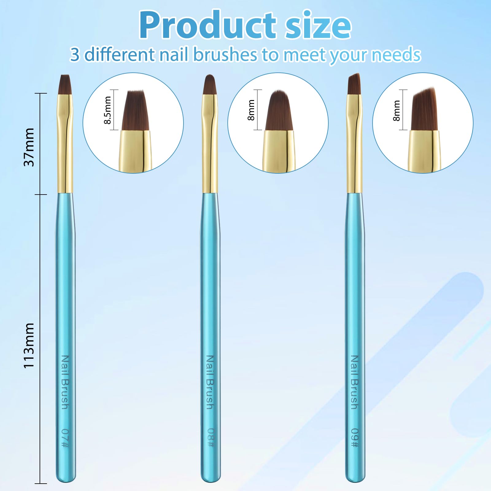 Nail Art Clean Up Brushes,Nail Brushes for Cleaning Polish Mistakes on the Cuticles, Acetone Resistant Nail Brush, Fingernail Cleaning Brushes for Nail Art and Designs (2 Pcs Round&Angled)
