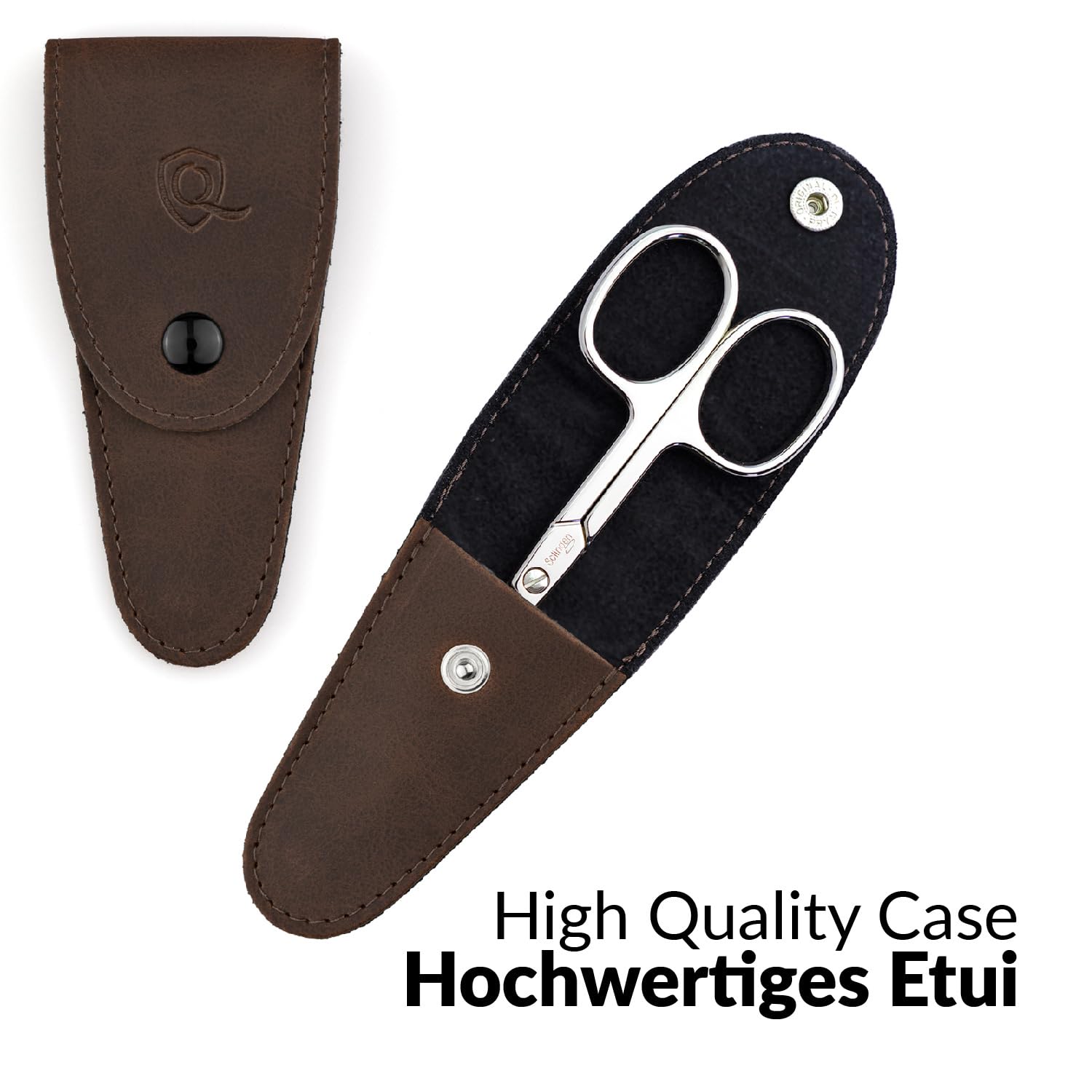 marQus - Straight nail scissors made in Germany Solingen for precise cutting of nails suitable as fingernail and toenail cutter with Premium Storage Case