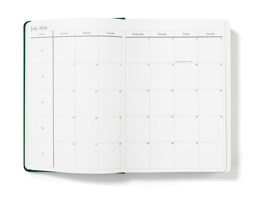 Wykeham's Executive 2026 Daily Journal Planner – US Public Holidays & Format – Customization Available (Brown, 6" x 4.5")