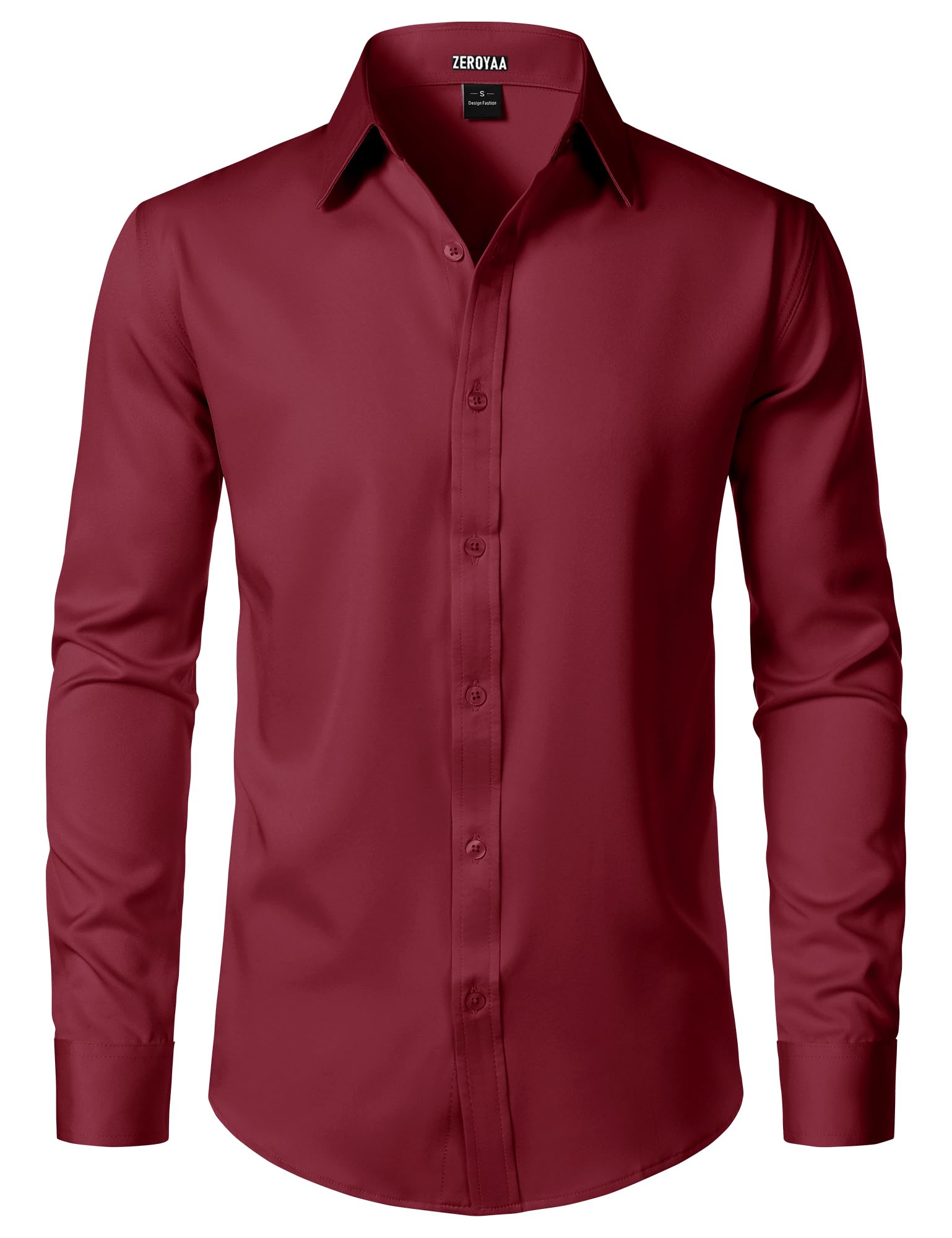 ZEROYAA Men's Wrinkle Free Long Sleeve Dress Shirt Business Casual Modern Slim Fit Button Down Shirts for Wedding and Office