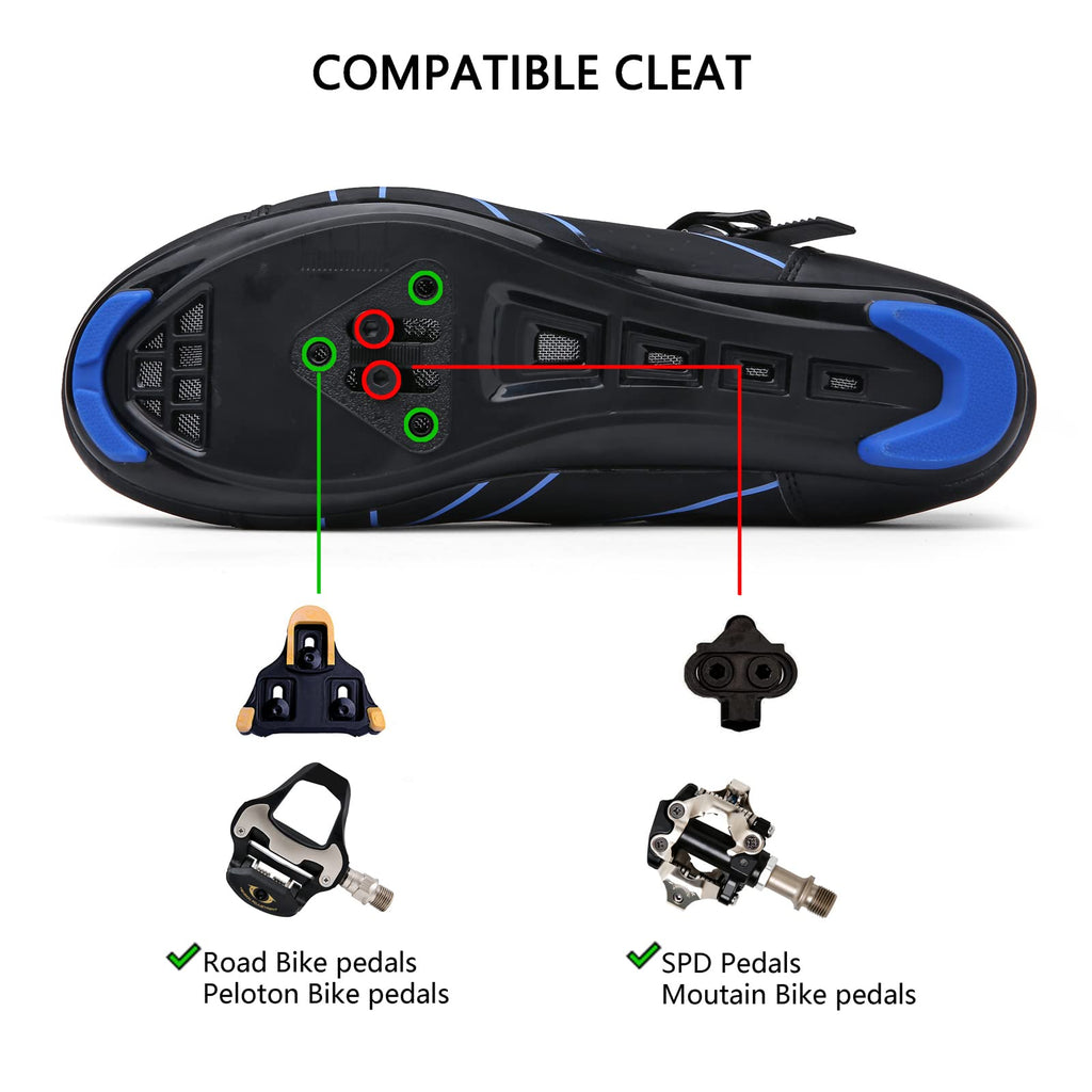 Mens Womens Cycling Shoes Compatible with Peloton Indoor Bicycle Pedals Clip in Road Bike Shoes Pre-Installed with Look Delta Cleats