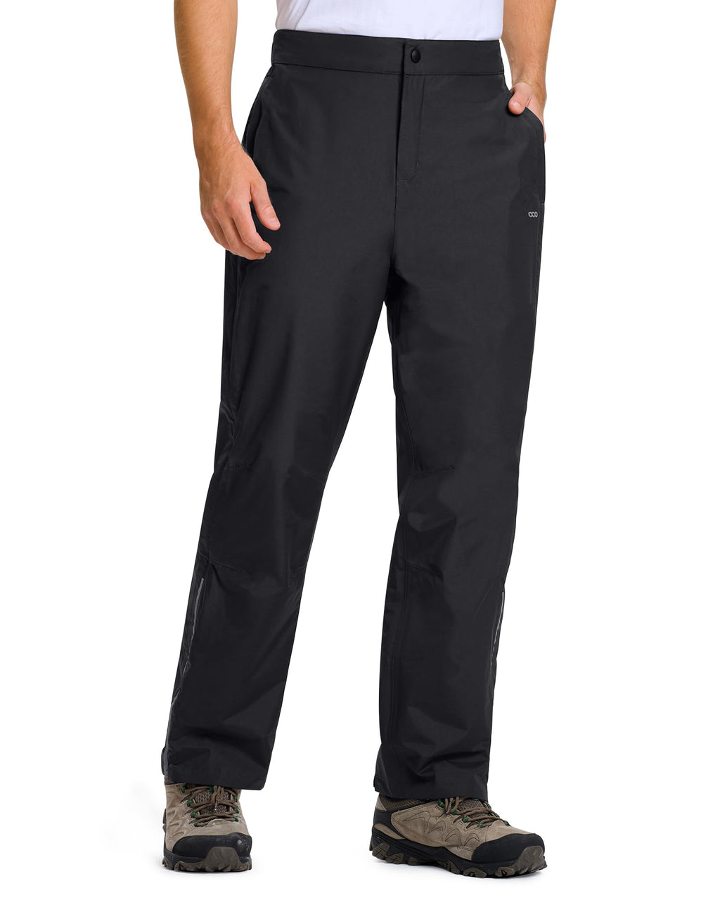 33,000ft Men's Rain Pants Full Zip Waterproof Pants Breathable Rain Over Trousers for Outdoor Hiking Golf Work