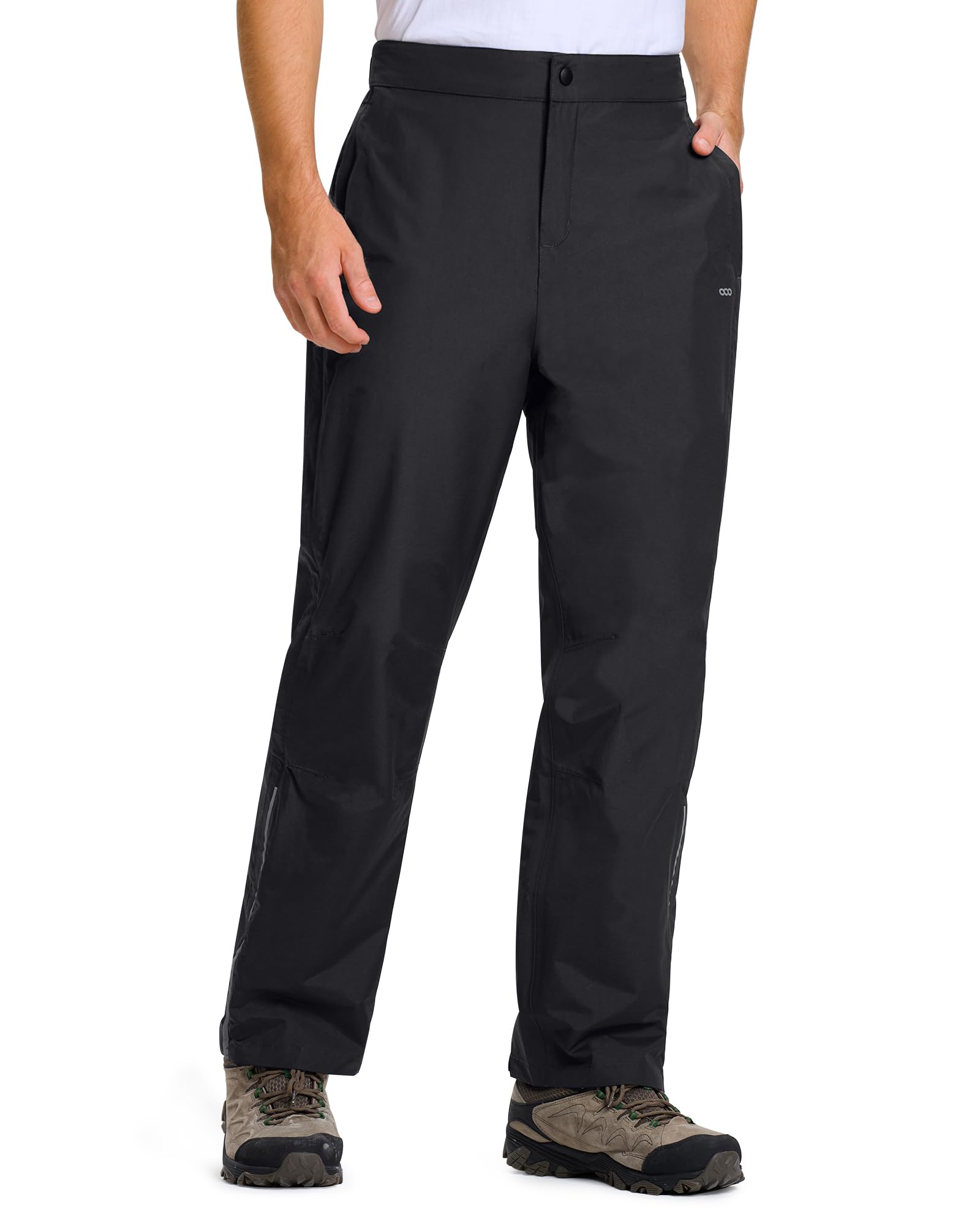 33,000ft Men's Rain Pants Full Zip Waterproof Pants Breathable Rain Over Trousers for Outdoor Hiking Golf Work