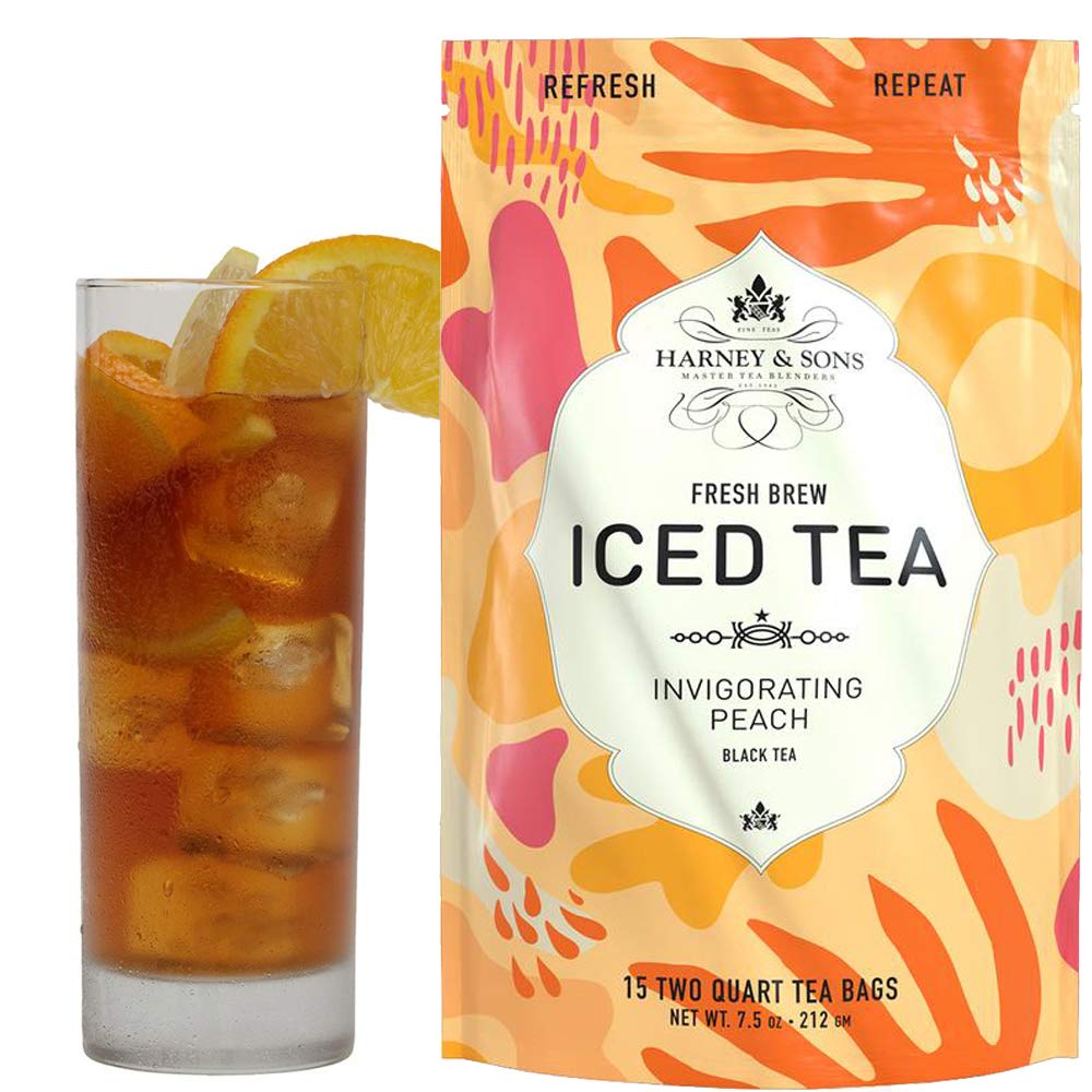 Harney & Sons Fresh Brew Iced Tea, Black Currant Black Tea, 15 Iced Tea Bags, Brews Up to 30 Quarts, Fruity Berry Flavor