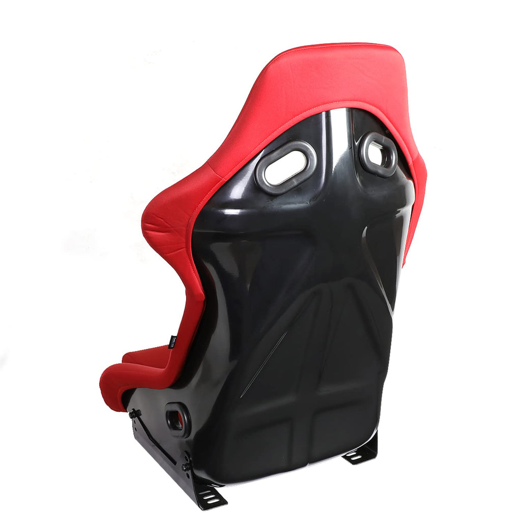 NRG Innovations NRG-FRP-330 Fiber Glass Fixed Back Bucket Racing Seat (Small), 4 pt Harness Compatibility, Black Seat Cover, 19"W X 18" D X 34" H