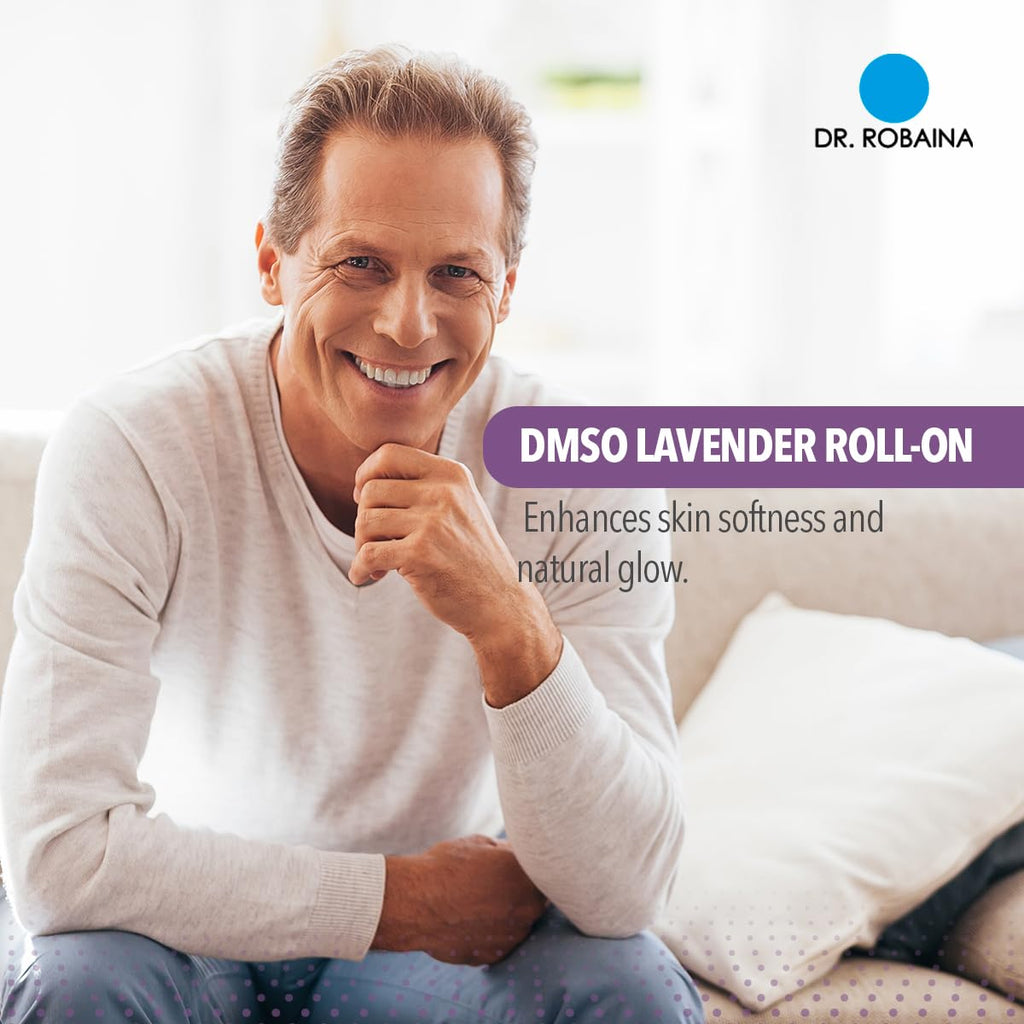 Dr. Robaina DMSO Lavender Roll-On | 99.9% Pure Pharmaceutical Grade with Arnica, Magnesium, Aloe Vera & Vitamin E | Made in The USA