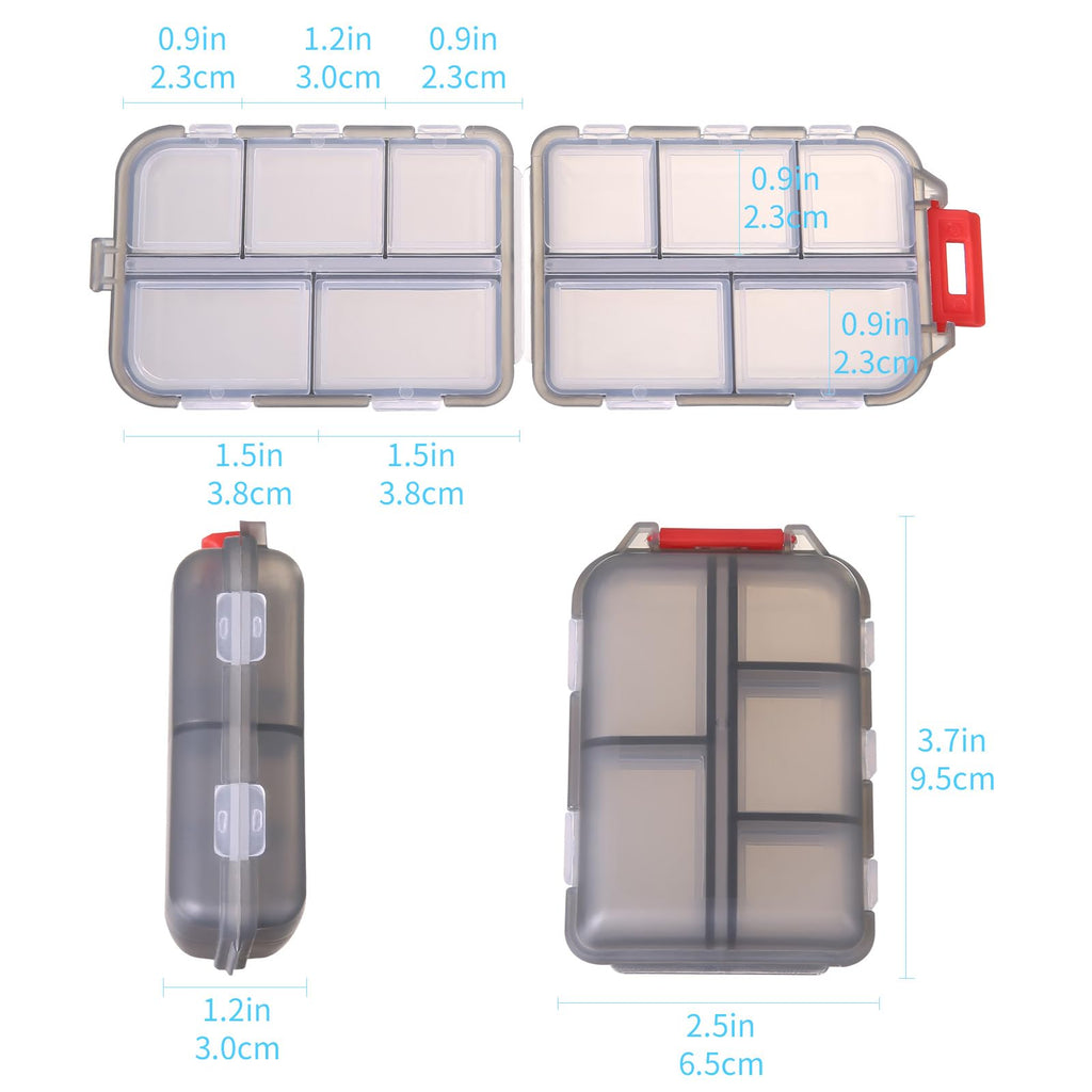 1Pack Travel Pill Organizer - 10 Compartments Pill Case, Compact and Portable Pill Box, Perfect for On-The-Go Storage, Pill Holder for Purse Blue