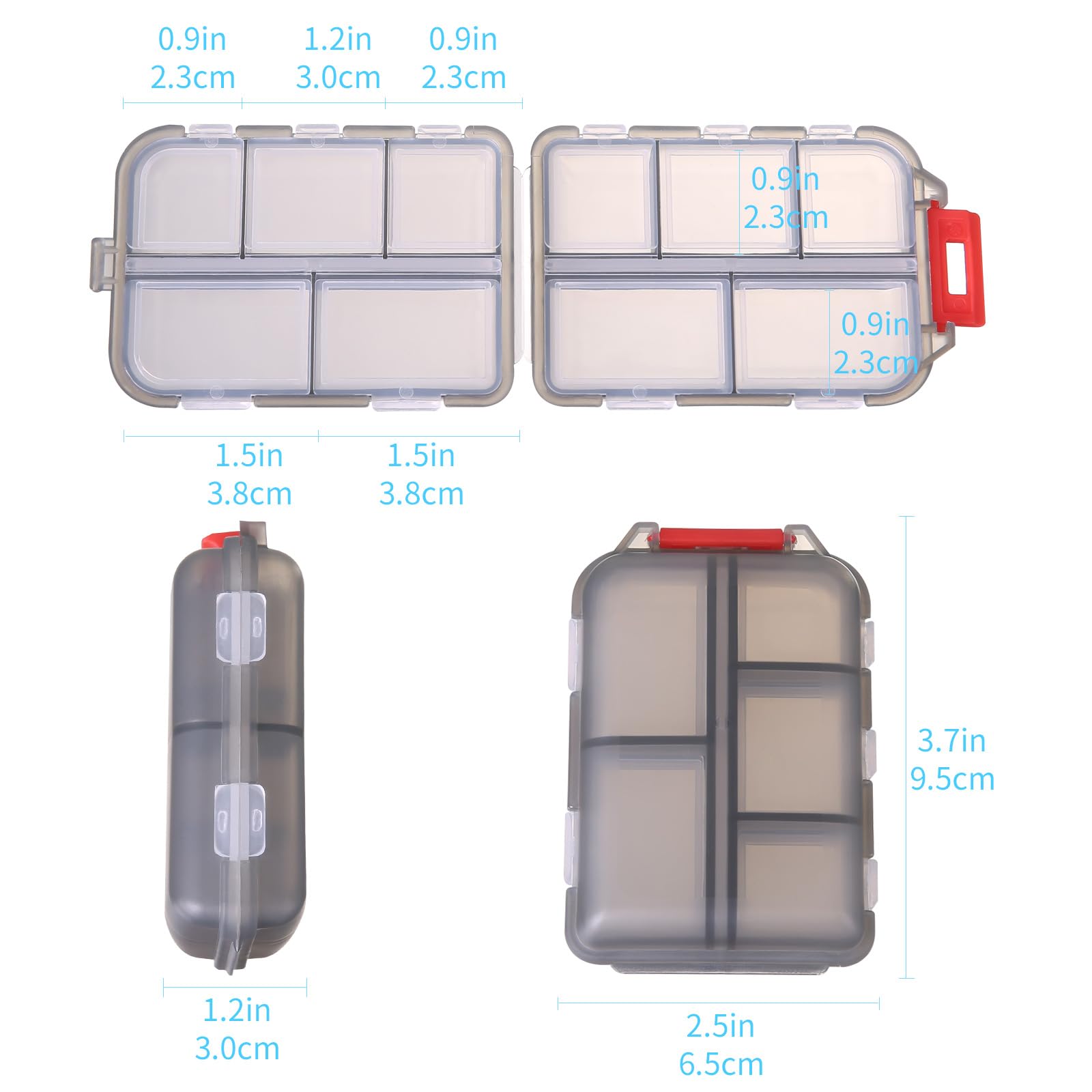 1Pack Travel Pill Organizer - 10 Compartments Pill Case, Compact and Portable Pill Box, Perfect for On-The-Go Storage, Pill Holder for Purse Blue