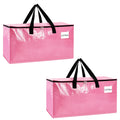 2-Pack Extra-Large Heavy-Duty Storage Totes with Reinforced Handles, Durable Zippers & Waterproof Material — Perfect for Space-Saving, Moving, Shipping and Travel (Black)