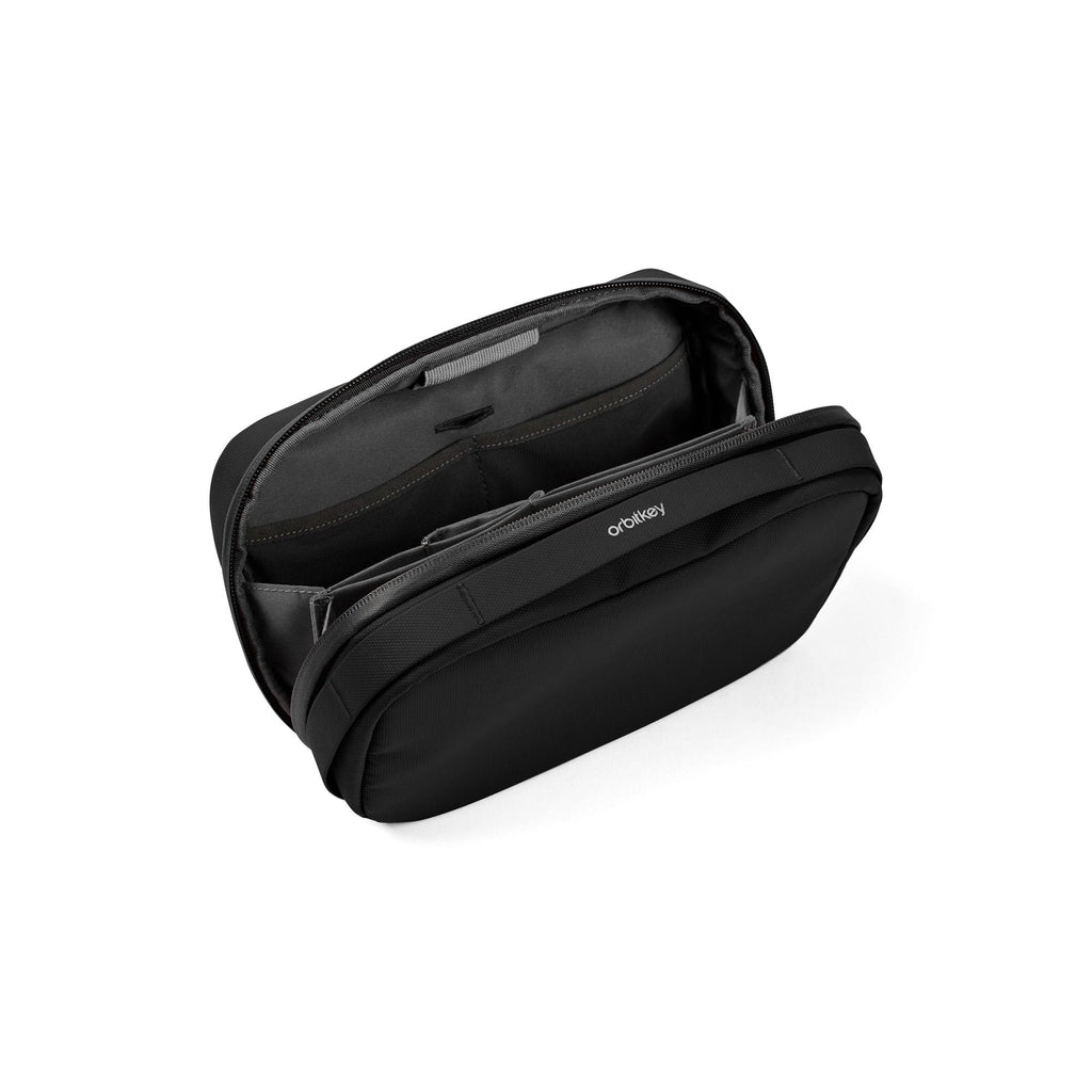Orbitkey 2-in-1 Tech Accessory Pouch with Detachable Slim Sleeve – Travel Electronics Organizer for Cables, Chargers, Earbuds, Power Bank – Compact Gadget Bag & Portable Tech Storage Case (Black)